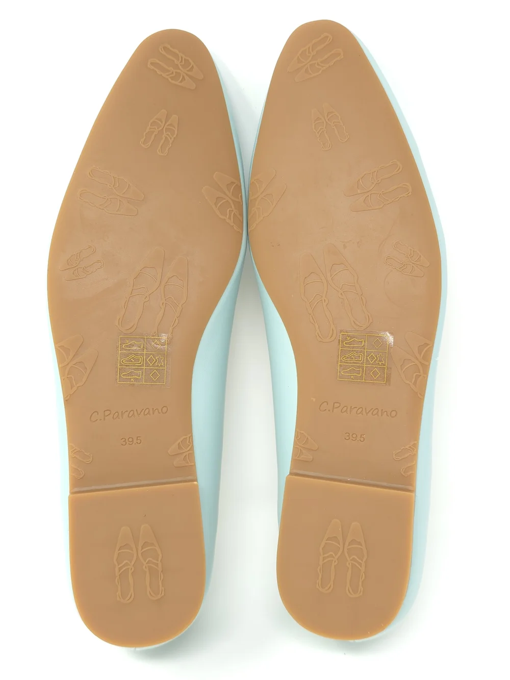 NWT C. Paravano Double Bow Cutout Ballet Flats Emma Blue 39.5 US 9